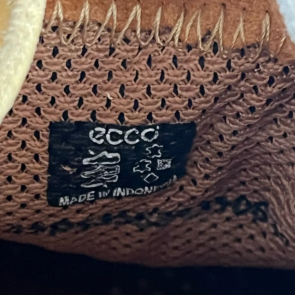 Ecco Cream Off White Lace Up Leather Boat Shoes Mens Size 45